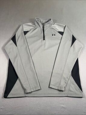 Under Armour Light Gray and Black Quarter-Zip Performance Jacket